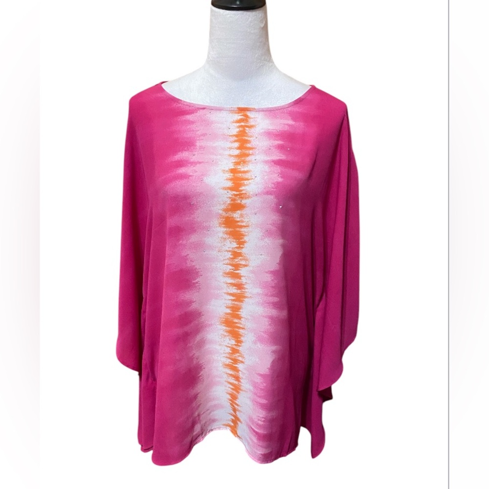 NWT Quacker Factory Embellished Tie Dye Caftan